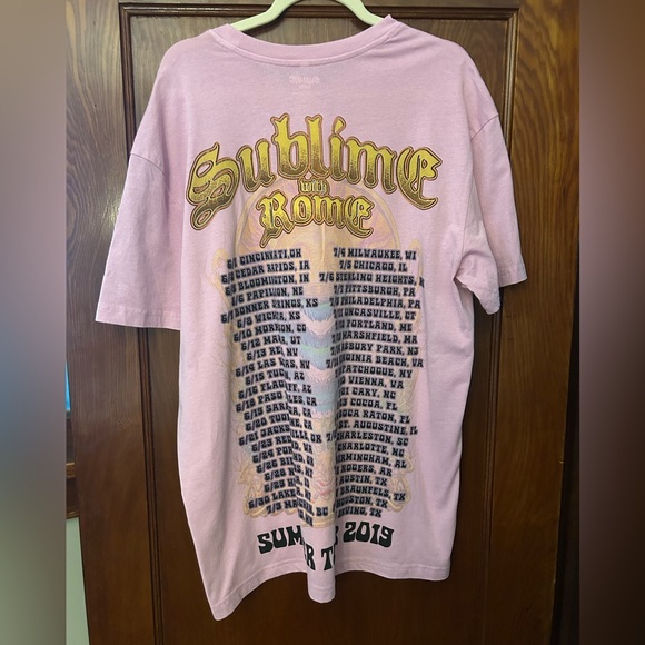 Sublime with Rome 2019 Tour Concert Tee T-shirt Pink XL NWT - Picture 3 of 5